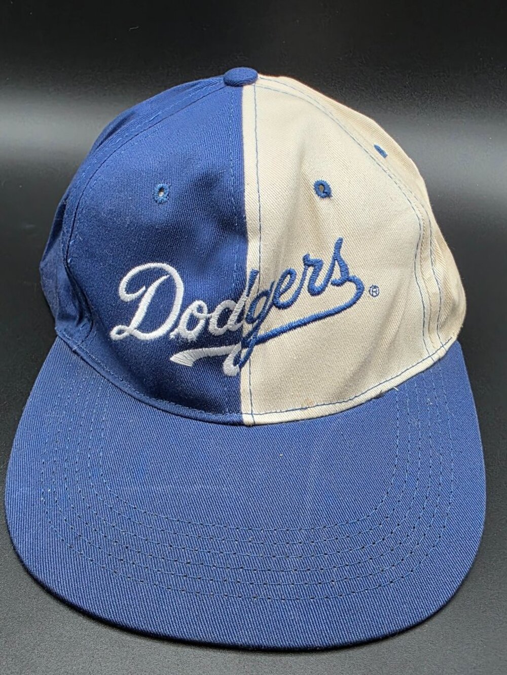 VTG Dodgers Unocal 76 Snapback Hat Ball Cap Blue White LA Los Angeles SGA MLB